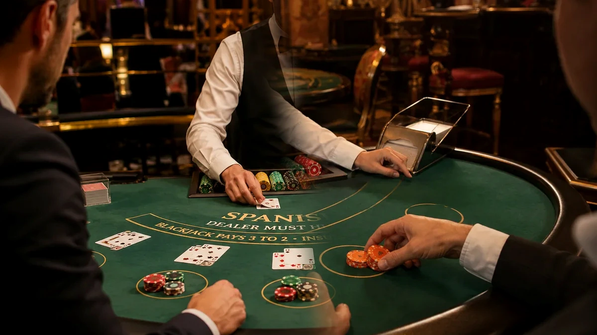 Two live blackjack table configurations illustrating different tournament rule variations